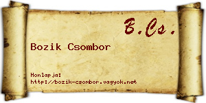 Bozik Csombor névjegykártya